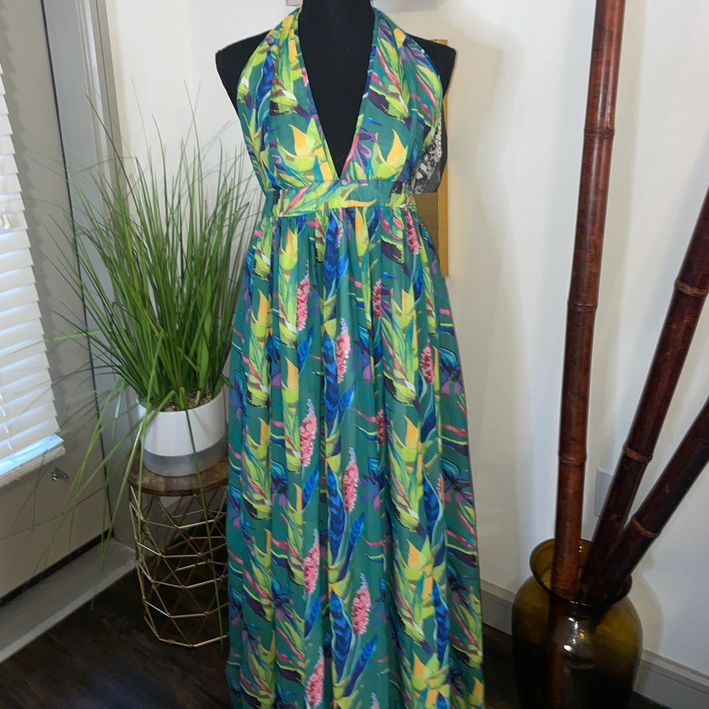 Floral sundress, backless,  medium